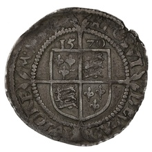 1570 Silver Sixpence Coin Elizabeth I Castle