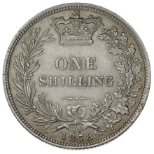 1878 Silver Shilling Coin Queen Victoria Silver Shilling die no 59