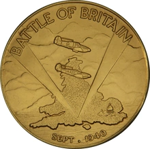 1965 Battle of Britain 25th Anniversary Gold Medal TKS 1.5" Boxed