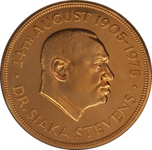 Sierra Leone 10 Golde 1975 Dr Siaka Stevens