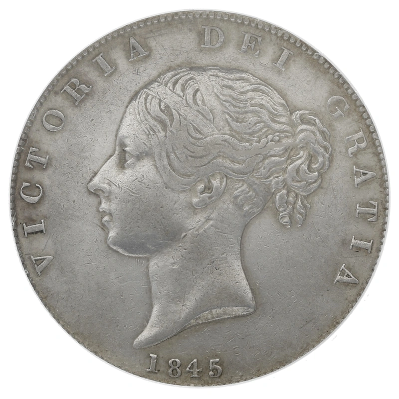 1845 Silver Half Crown Coin Queen Victoria CGS25