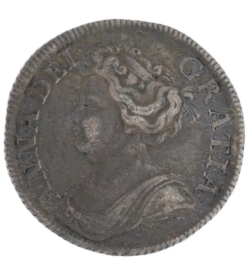 1713 Silver Shilling Coin Queen Anne Very Fine