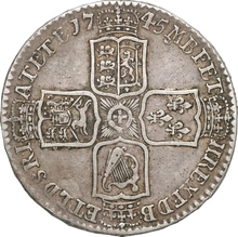 Silver Half Crown Coin George II Lima Good Fine