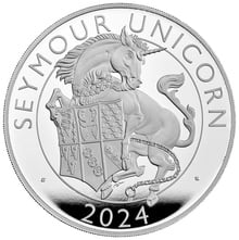 2024 Seymour Unicorn Silver Coin Tudor Beasts 5oz Proof Boxed