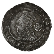 1575 Silver Threepence Elizabeth I mm Eglantine