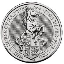 2020 2oz White Horse of Hanover Silver Coin Queen's Beasts