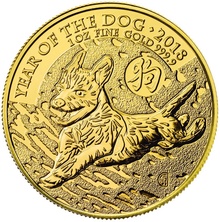 2018 Year of the Dog Gold Coin 1oz Royal Mint Lunar Series