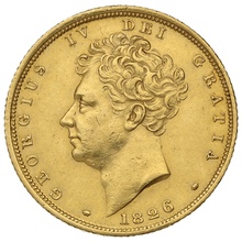 1826 Gold Sovereign Coin George IV Bare Head