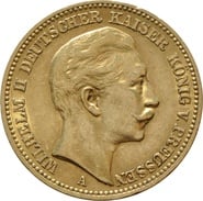 20 Mark German - Wilhelm II 1889 - 1913