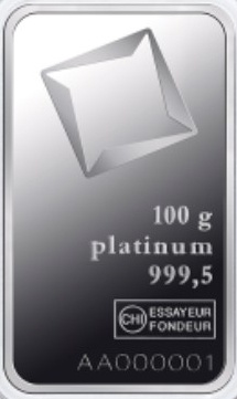 100 Gram Platinum Bar Grade B