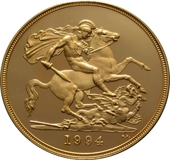 1994 Proof Gold £5 Coin Quintuple Sovereign