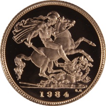 1984 Gold Proof Half Sovereign Boxed