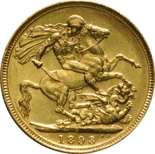 1893 Gold Sovereign Coin Queen Victoria Jubilee Head Sydney