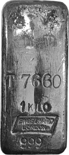 Second Hand Engelhard 1kg kilo Silver Bar