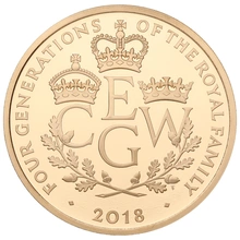 2018 Proof Gold Crown £5 Coin Four Generations of Royalty Boxed