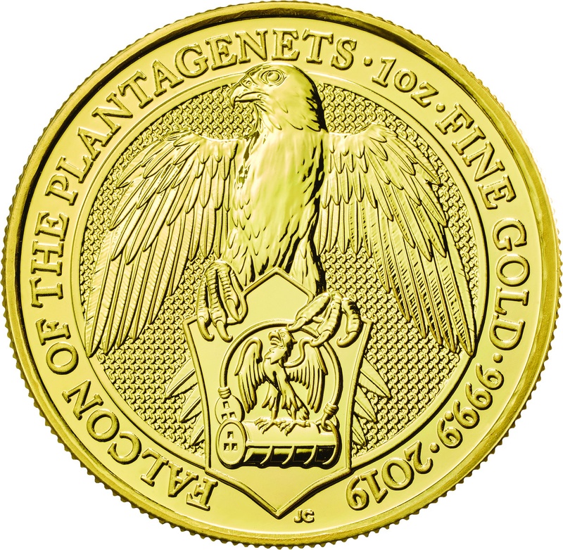 2019 1oz Falcon of the Plantagenets Gold Coin Queen's Beasts PCGS MS69