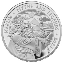 2023 Proof Merlin Silver Coin Myths & Legends 2oz Boxed