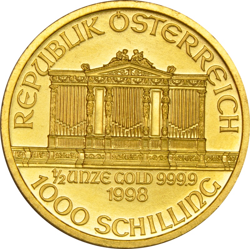1998 Half Ounce Gold Austrian Philharmonic