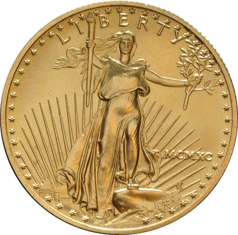 1990 Half Ounce Eagle Gold Coin MCMXC
