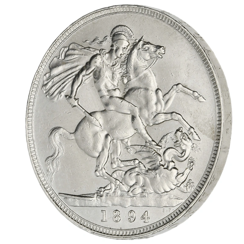 1894 Silver Crown Coin Queen Victoria LVI