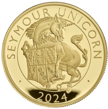 2024 Seymour Unicorn Gold Coin Tudor Beasts 1oz Proof Boxed