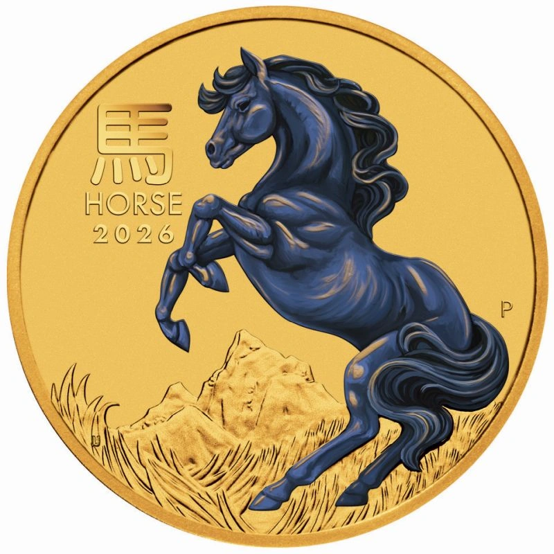 2026 1/10oz Perth Mint Year of the Horse Coloured Gold Coin - From