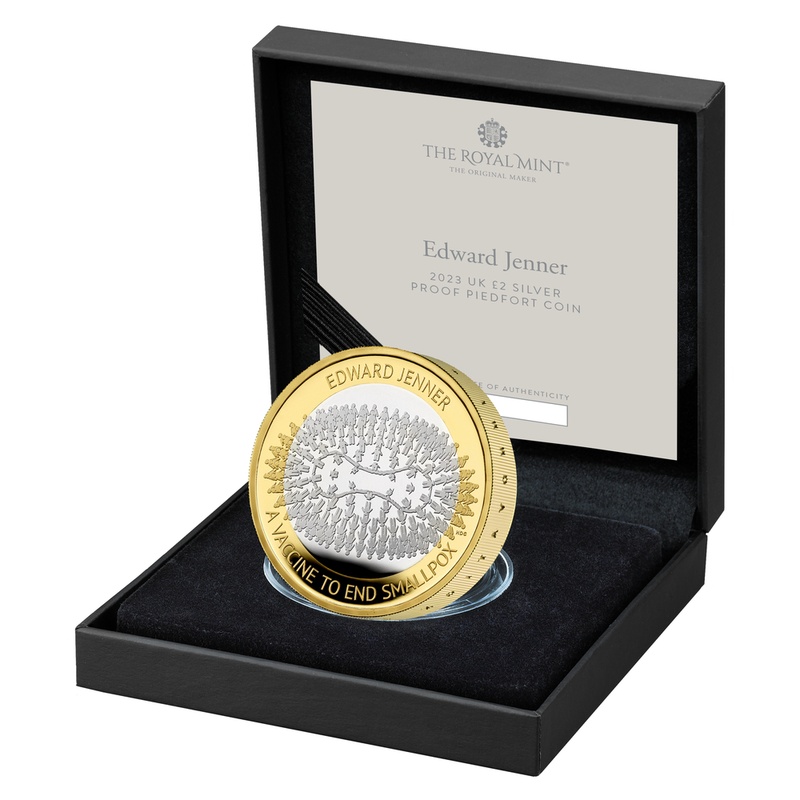 2023 £2 Proof Edward Jenner Silver Coin Boxed