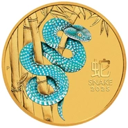 2025 1/10oz Perth Mint Year of the Snake Coloured Gold Coin