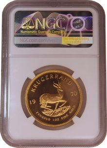 1970 Proof Krugerrand Gold Coin 1oz NGC PF68