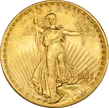 1911 $20 Gold Coin Double Eagle St Gaudens Head Denver