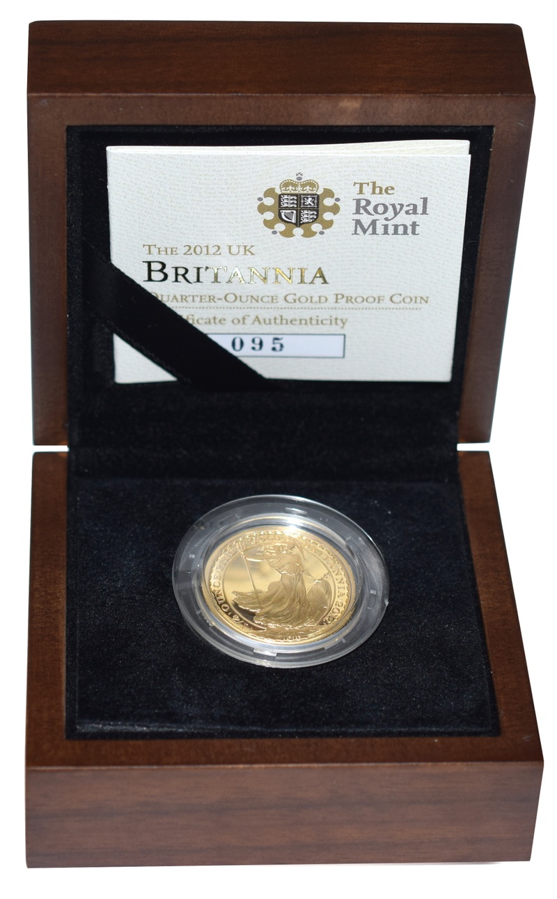 2012 Proof 1/4oz Gold Britannia Coin Boxed