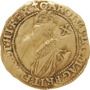 Gold Half Unite Coin Charles I Near Fine