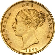 1878 Gold Half Sovereign Queen Victoria Young Head Shield Back NGC MS61