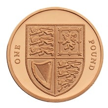 2008 Proof Gold £1 Pound Coin Royal Shield of Arms