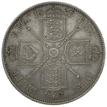1887 Florin Silver Coin Queen Victoria Extremely Fine