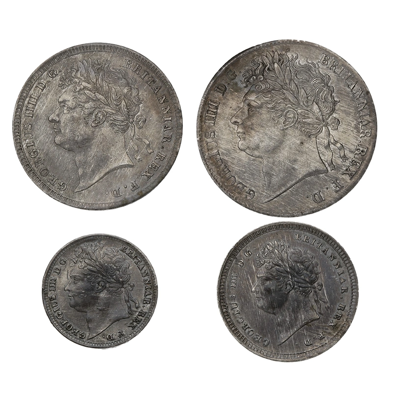 1827 Silver Maundy Money Coin Set George IV