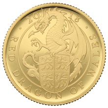 2018 Proof 1/4oz Red Dragon of Wales Gold Coin Queen's Beasts