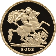 2003 Proof Gold £5 Coin Quintuple Sovereign