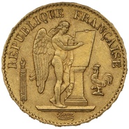 1886 French 20 Francs Gold Coin Guardian Angel A