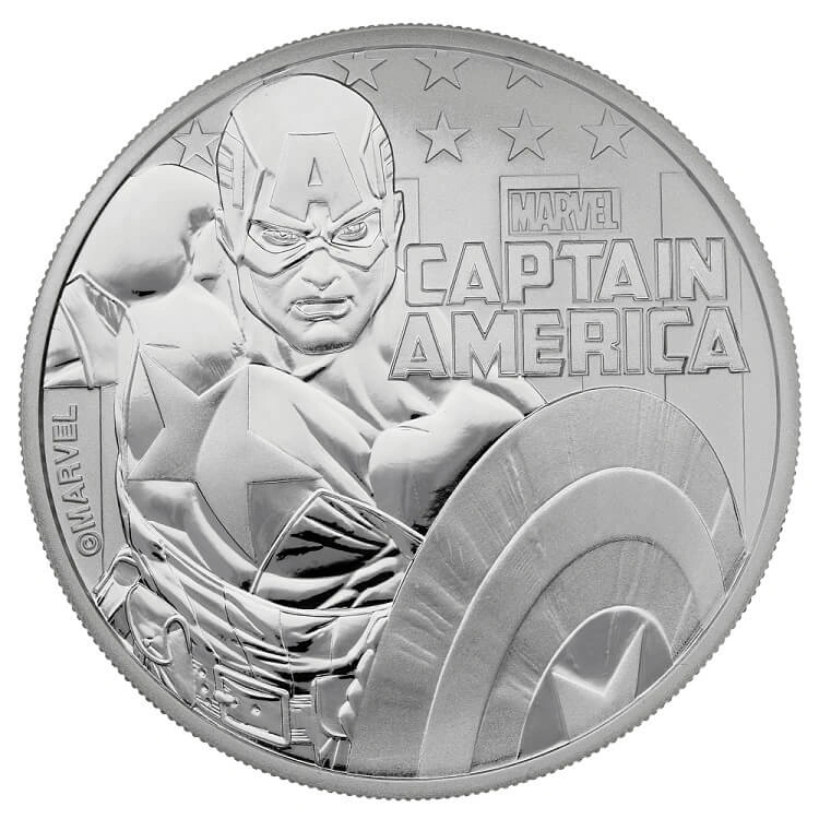 2019 Captain America Silver Coin 1oz