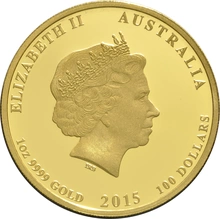 2015 Proof Year of the Goat Gold Coin 1oz Perth Mint Australian Lunar Series