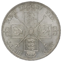 1887 Double Florin Silver Coin Queen Victoria Uncirculated