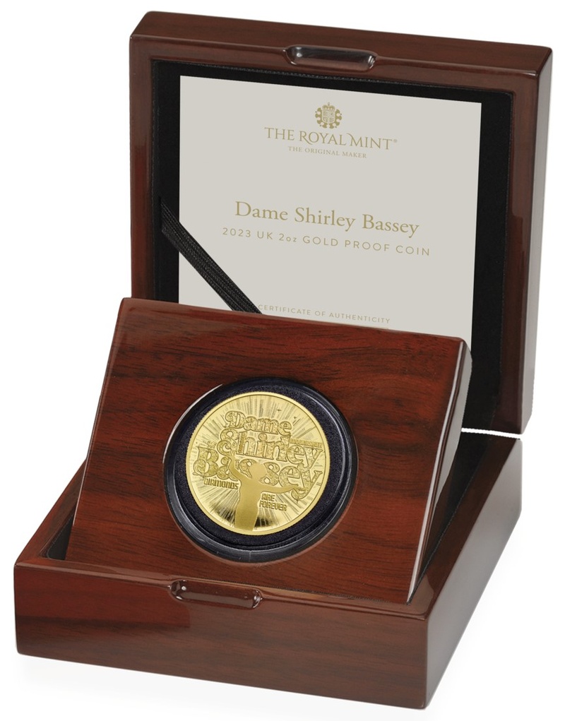 2023 Proof 2oz Shirley Bassey Gold Coin Music Legends Boxed