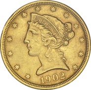 1902 $5 Half Eagle Liberty Head S NGC AU58