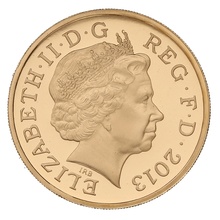 2013 Proof Gold £1 Pound Coin Wales Floral