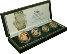 2005 Proof Gold Sovereign 4 Coin Set Boxed