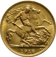 1915 Gold Half Sovereign George V Melbourne