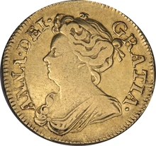 1713 Gold Guinea Coin Queen Anne NGC VF30