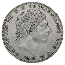 1818 Silver Crown Coin George III LIX Rare TUTAMEN Error