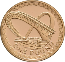 2007 Proof Gold £1 Pound Coin Millennium Bridge Boxed